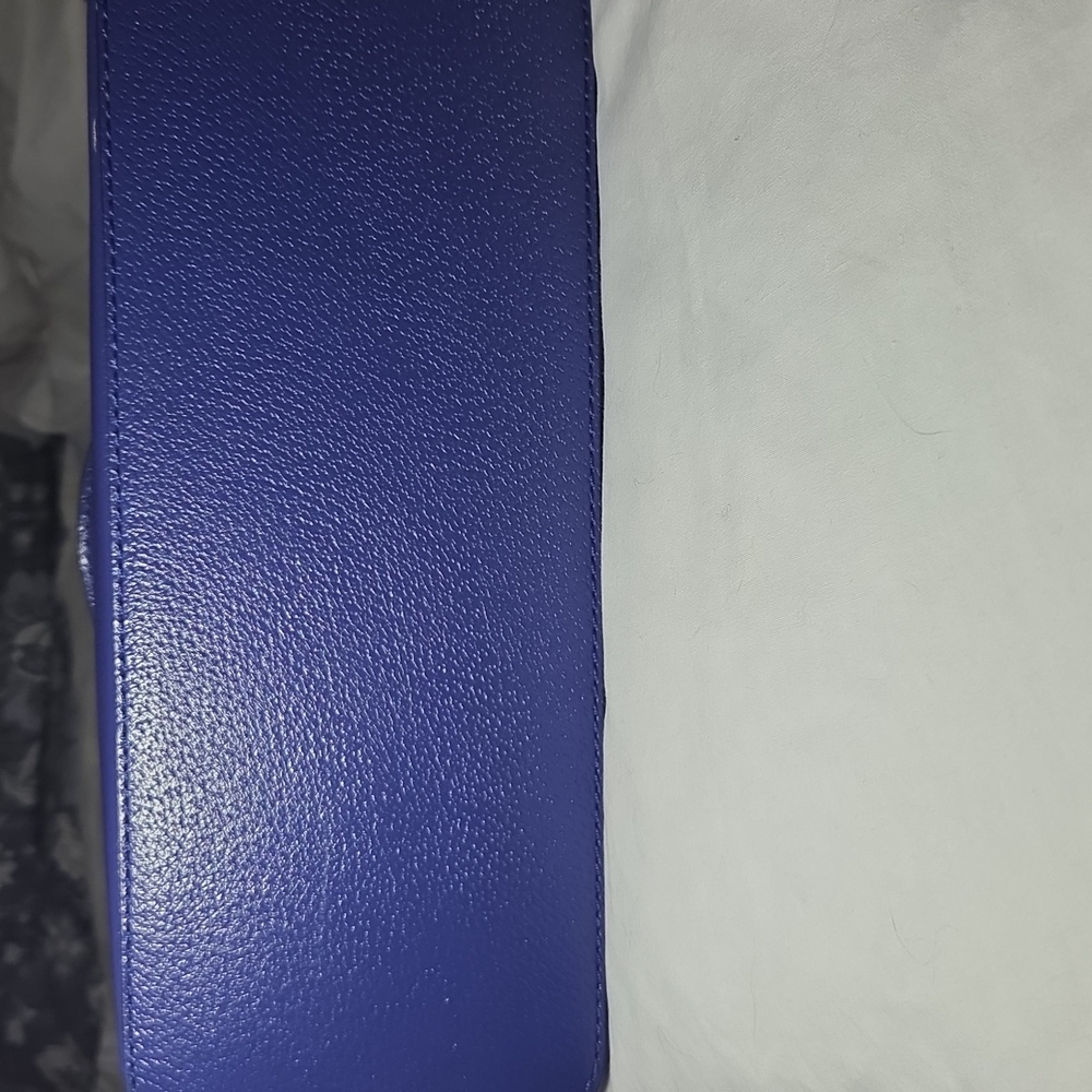 KATE SPADE NEW Royal Blue Pebbled Leather Wellesley Rachelle Satchel Purse - Picture 9 of 14